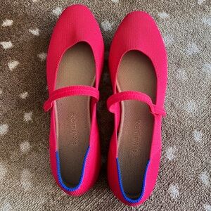 Rothy’s “The Square Mary Jane” in Lollipop Red